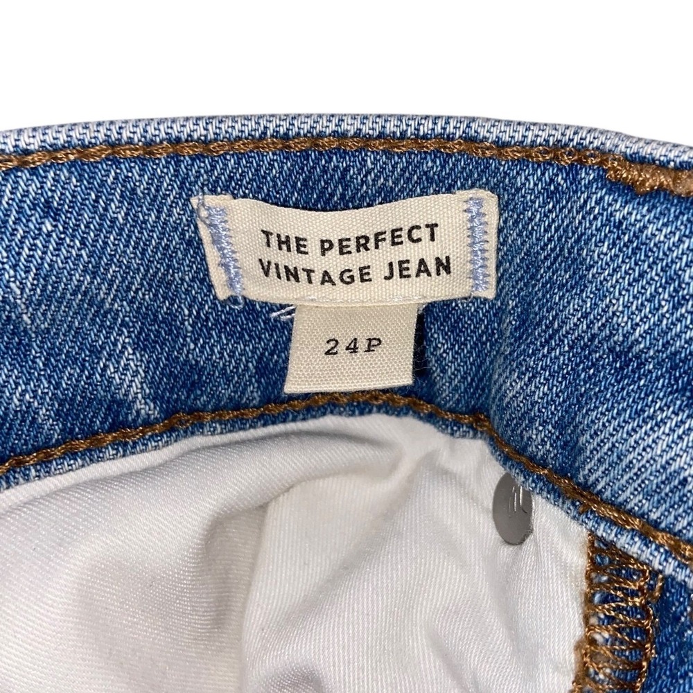Madewell The Perfect Vintage Jean High Rise Straight Distressed Blue Denim 24P - Picture 5 of 12